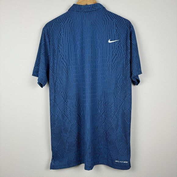 Nike Mens Dri-FIT ADV Tour Textured Short Sleeve Golf Polo Blue FD5731-402 Sz L - Picture 7 of 9